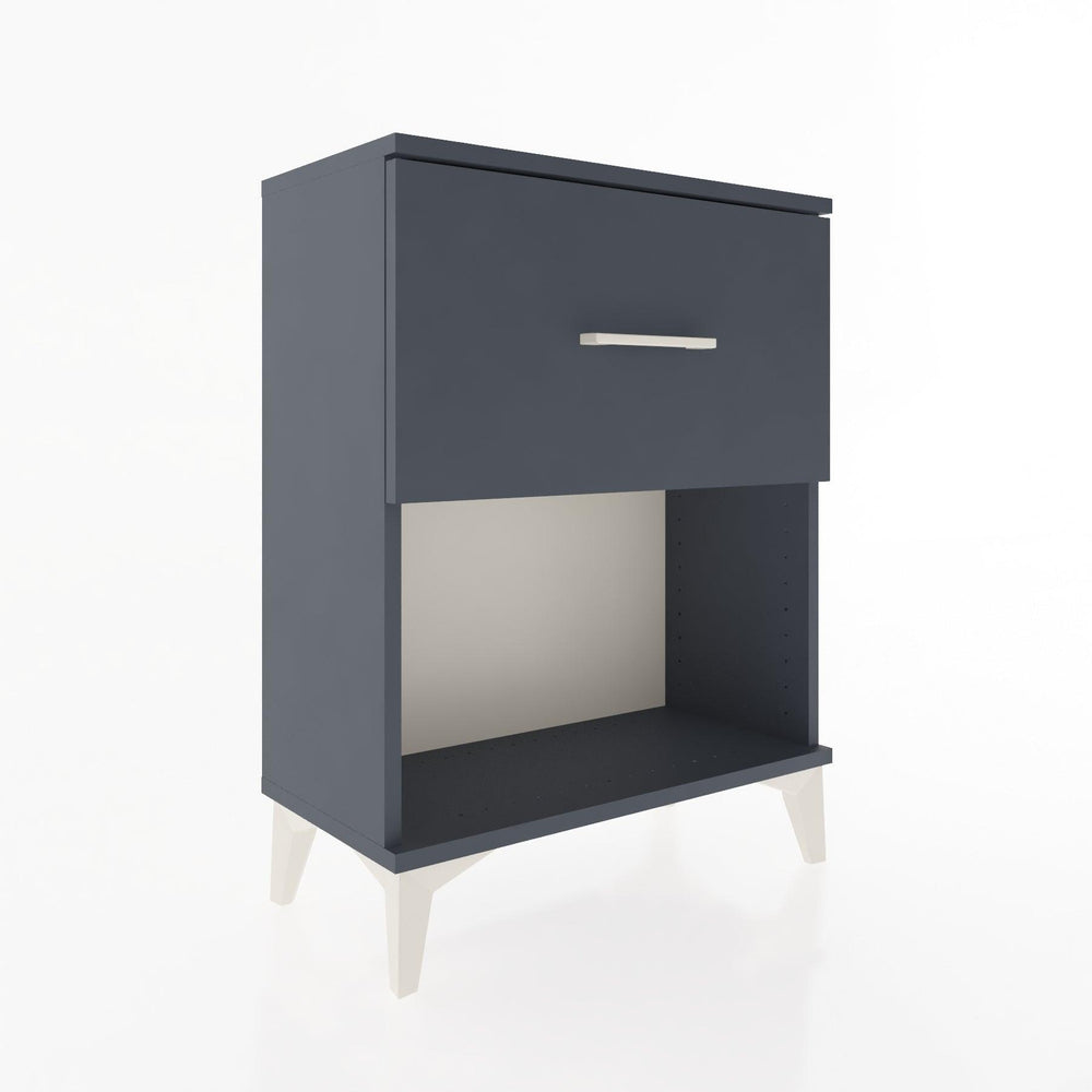 Woodntry Modular Nightstand Anthracite 60x30x68 cm with Drawer and Shelf CR10-2