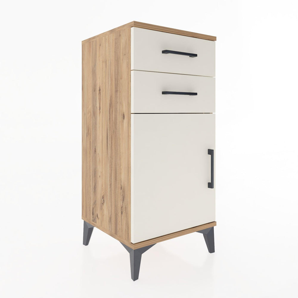Woodntry Modular Nightstand Pine 44x44x84 cm with Cover and Drawer KC32-3