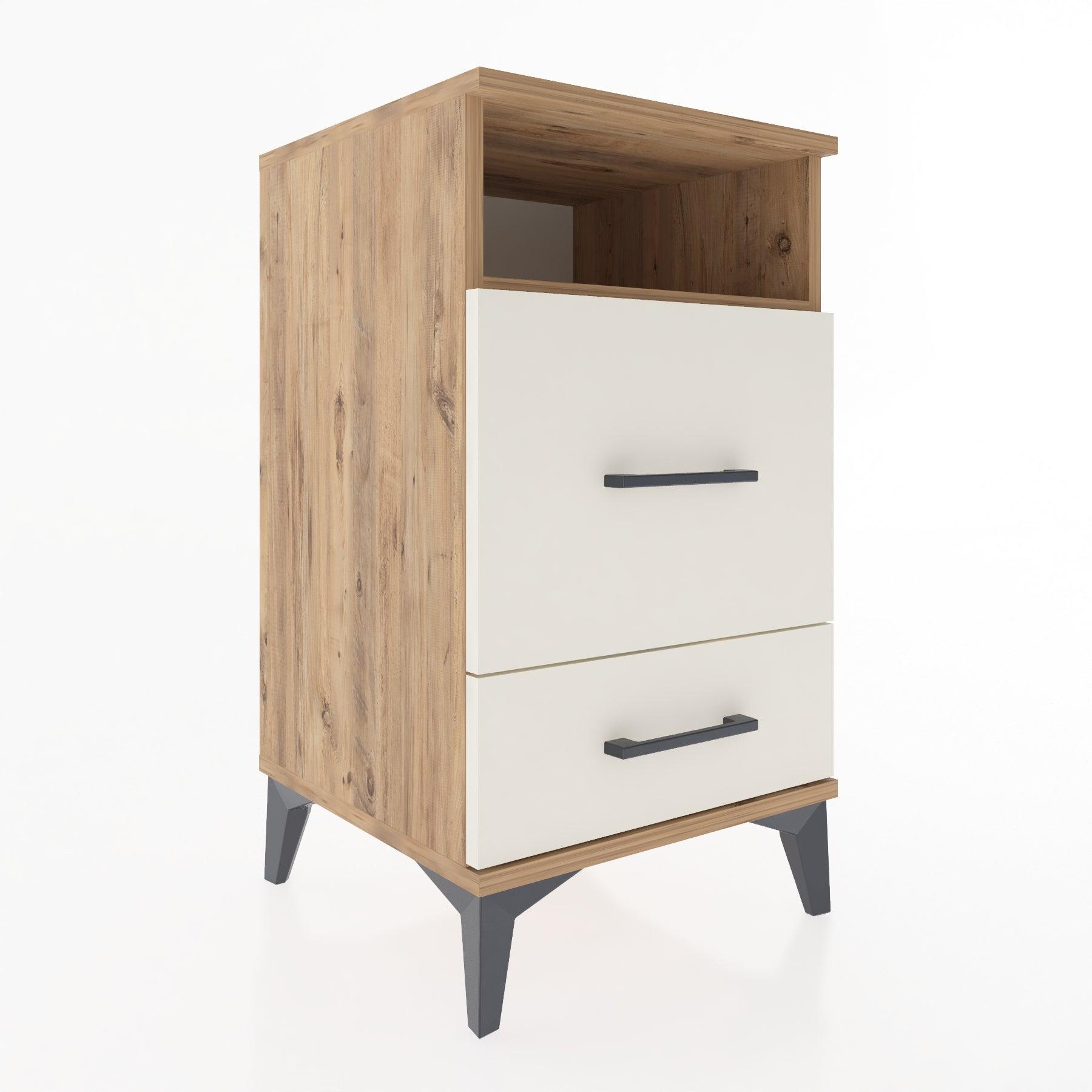 Woodntry Modular Nightstand Pine 44x44x68 cm with Drawers and Shelves CR10-3
