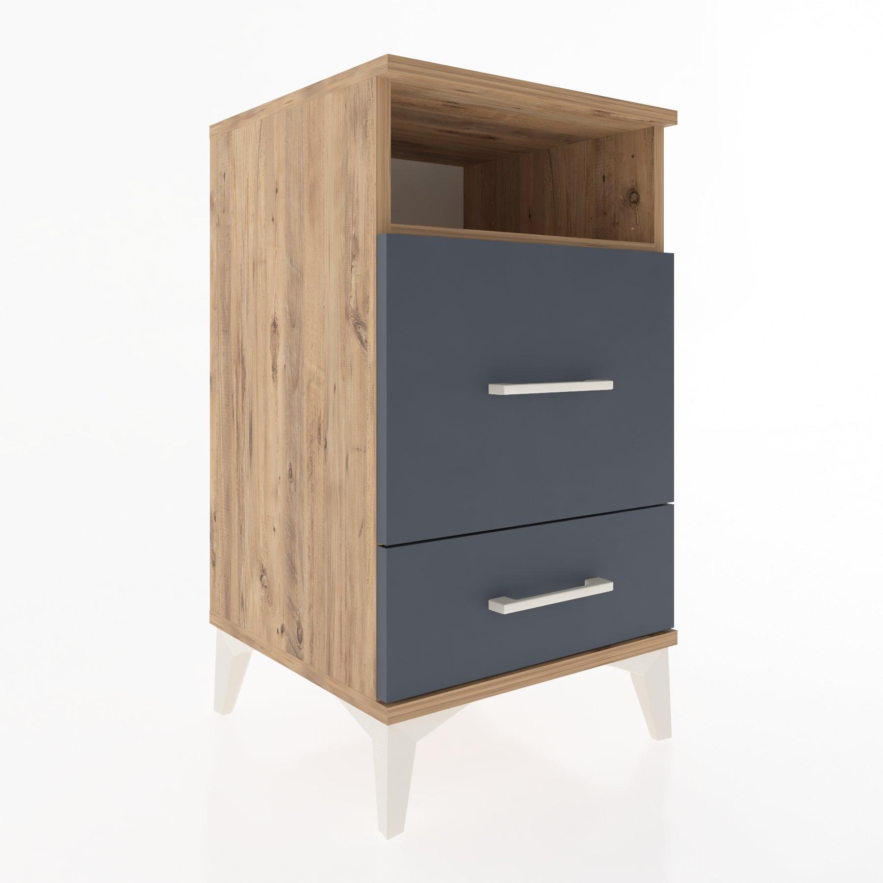 Woodntry Modular Nightstand Pine 44x44x68 cm with Drawers and Shelves CR10-3