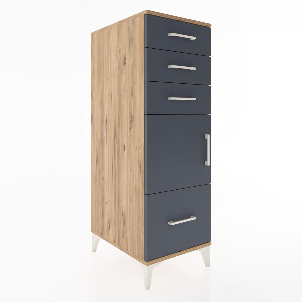 Woodntry Modular Cabinet Pine 44x30x122 cm with Doors and Drawers KC10-3