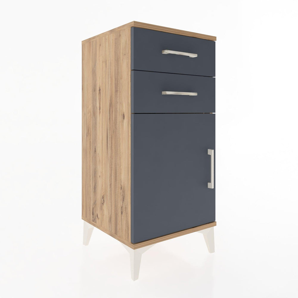 Woodntry Modular Nightstand Pine 44x44x84 cm with Cover and Drawer KC32-3