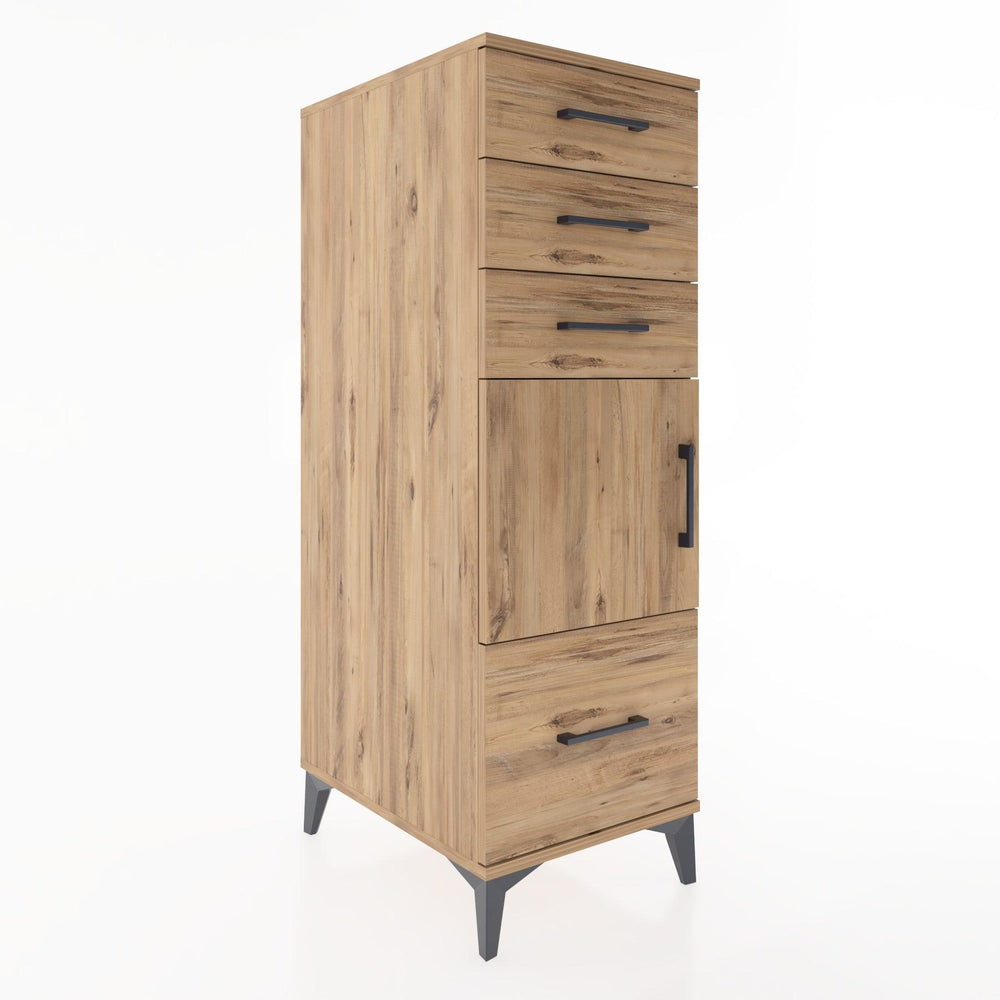 Woodntry Modular Cabinet Pine 44x30x122 cm with Doors and Drawers KC10-3