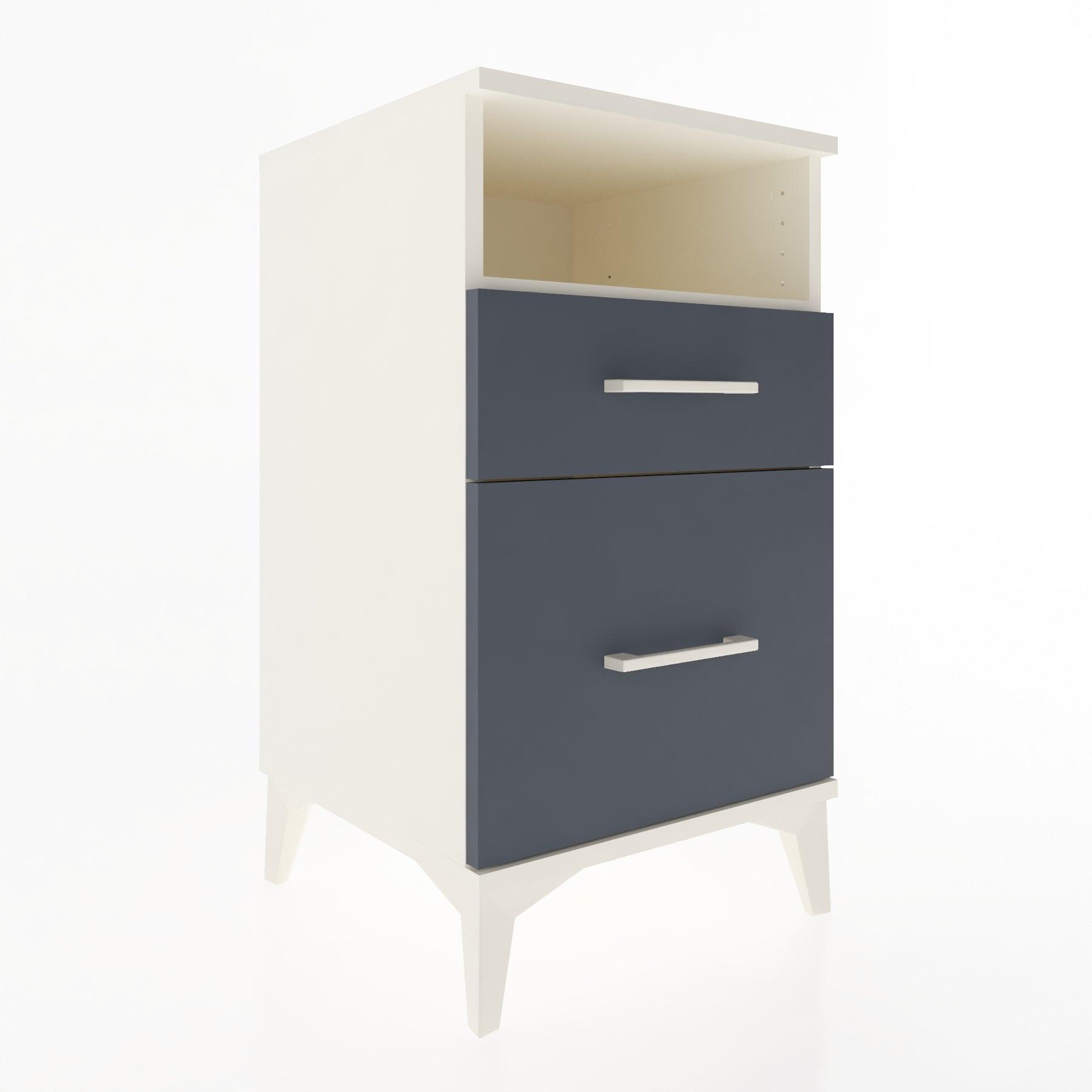 Woodntry Modular Nightstand Moonstone 44x44x68 cm with Drawer and Shelf CR11-1