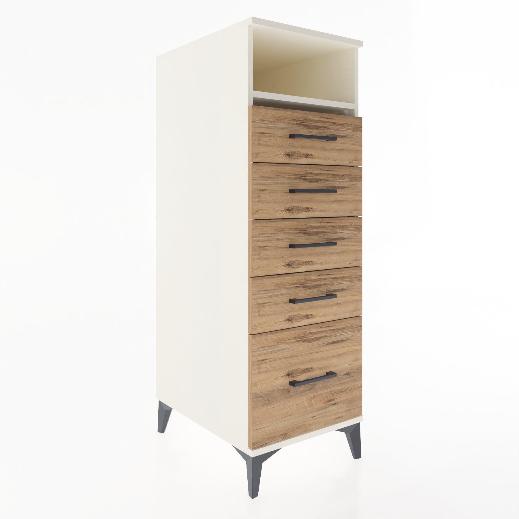 Woodntry Modular Cabinet Moonstone 44x30x122 cm with Drawers and Shelves CR11-1