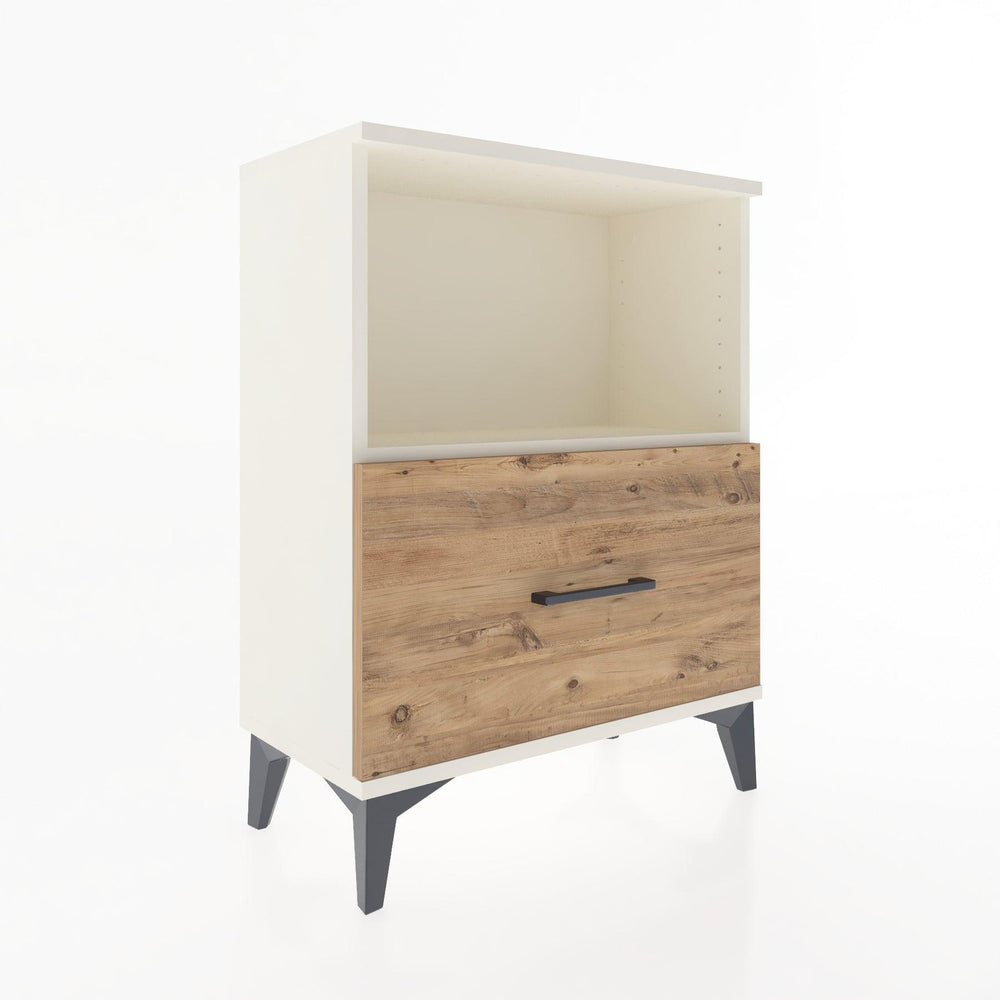 Woodntry Modular Nightstand Moonstone 60x30x68 cm with Drawer and Shelf CR11-1