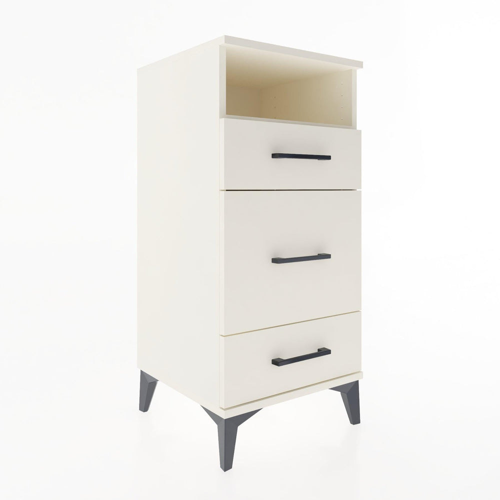 Woodntry Modular Nightstand Moonstone 44x44x84 cm with Drawer and Shelf CR11-1
