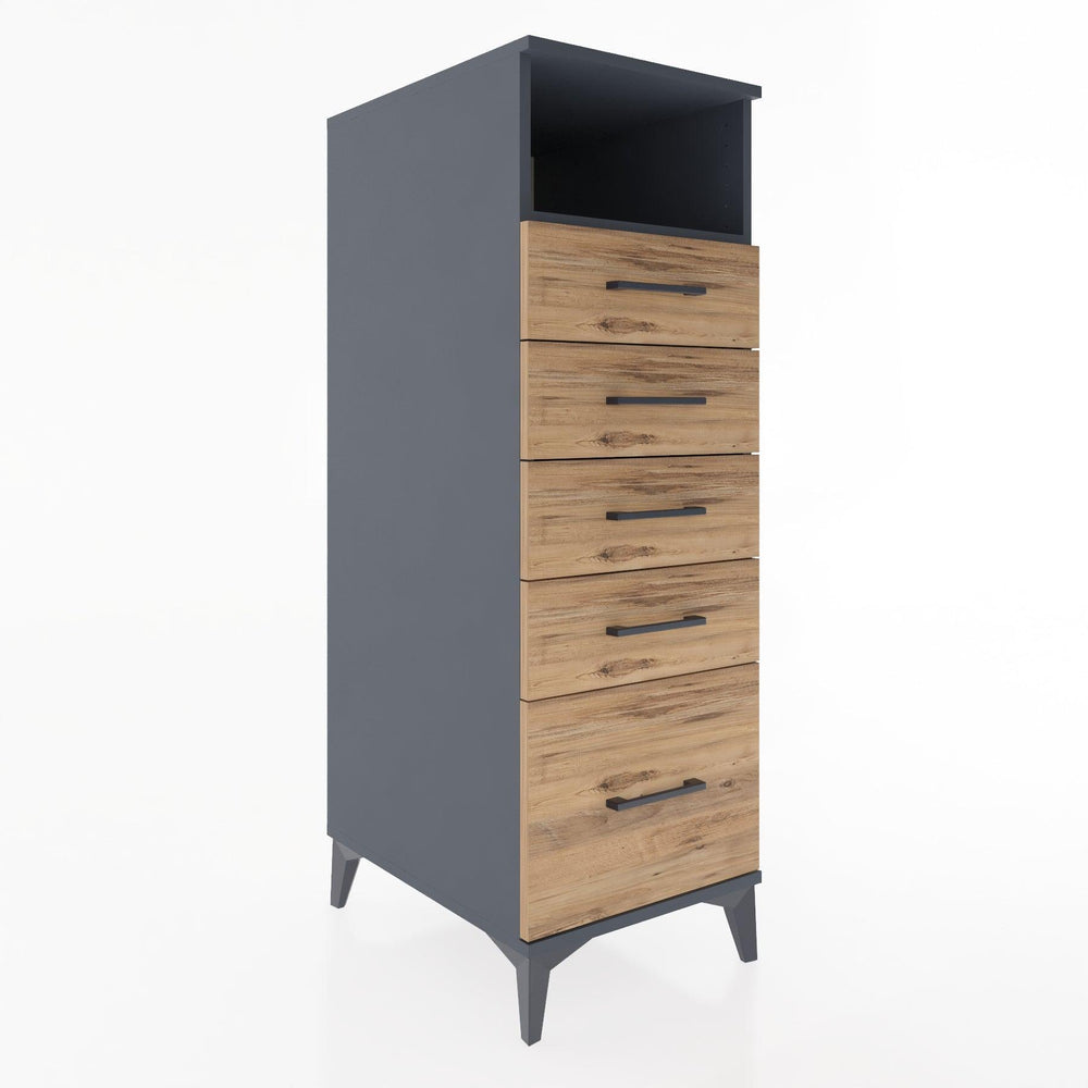 Woodntry Modular Cabinet Anthracite 44x59x122 cm with Drawers and Shelves CR111-2