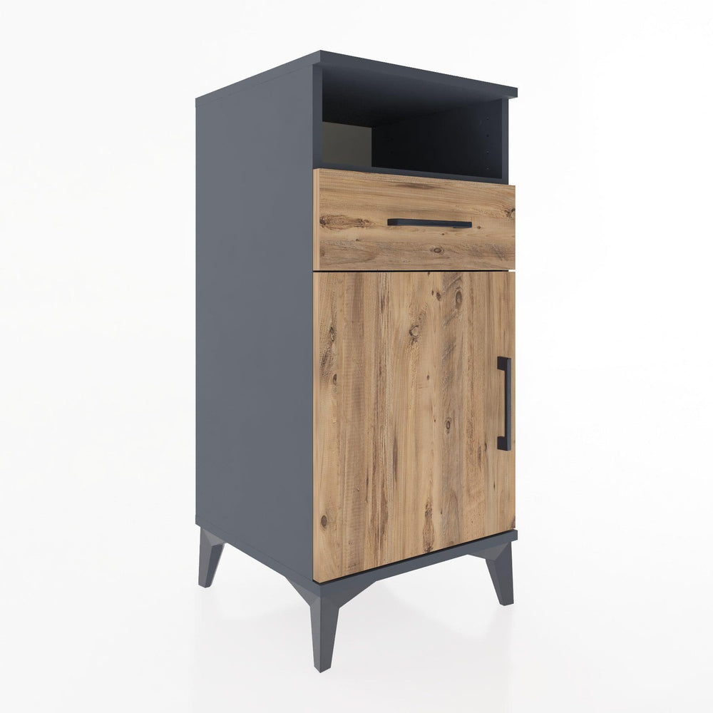 Woodntry Modüler Komodin Antrasit 44x44x84 cm Fonksiyonel F33-2