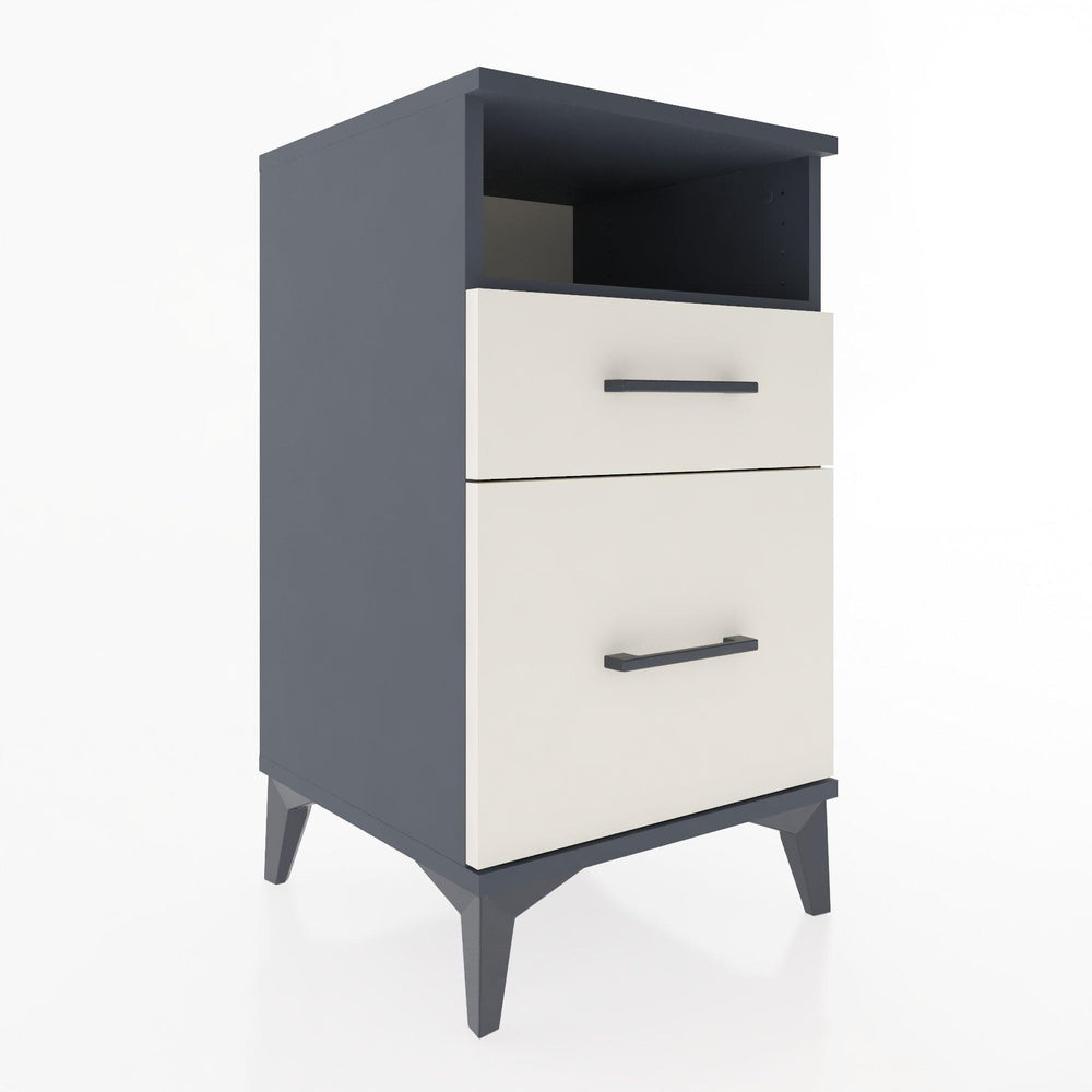 Woodntry Modular Nightstand Anthracite 44x44x68 cm with Drawers and Shelves CR11-2