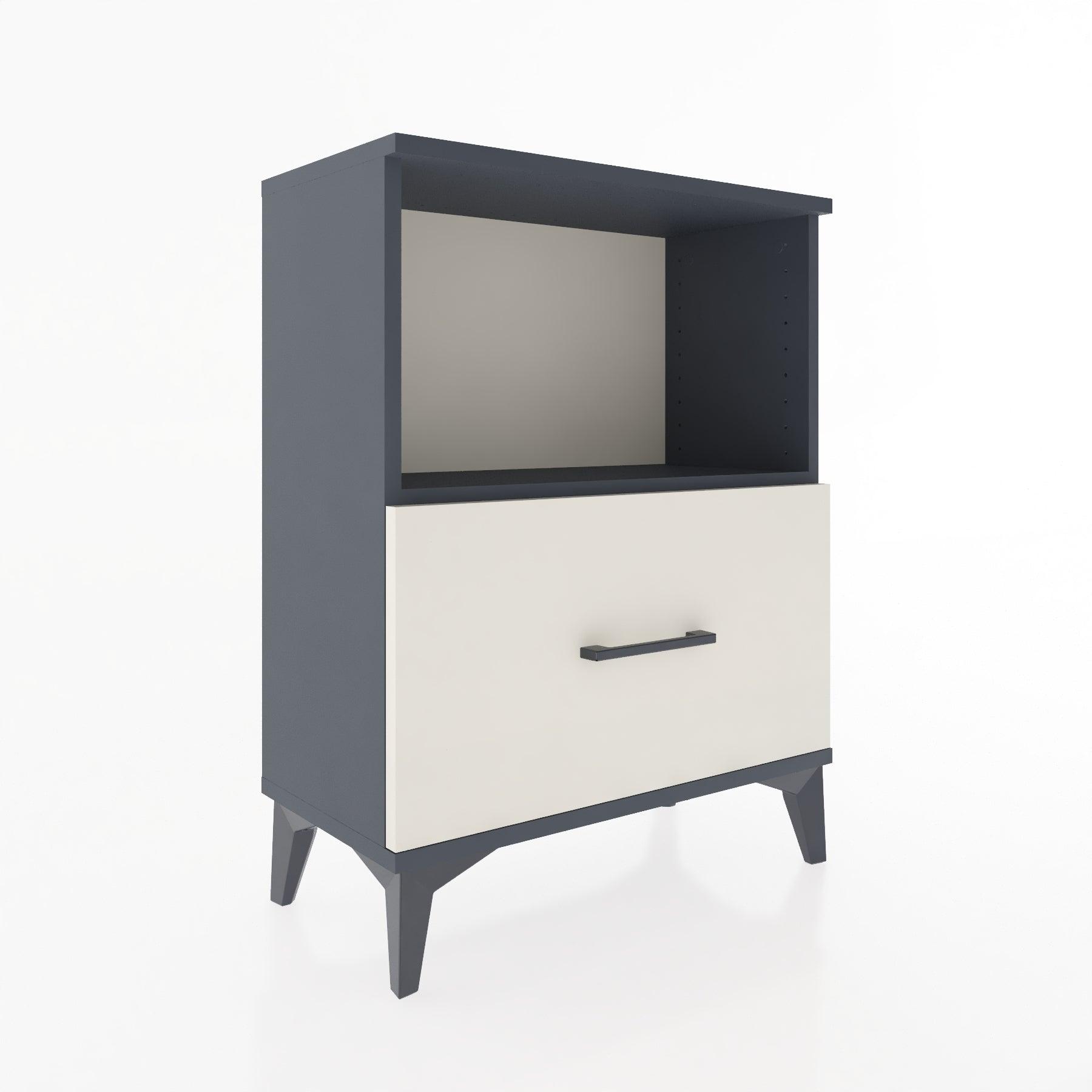 Woodntry Modular Nightstand Anthracite 60x30x68 cm with Drawer and Shelf CR11-2