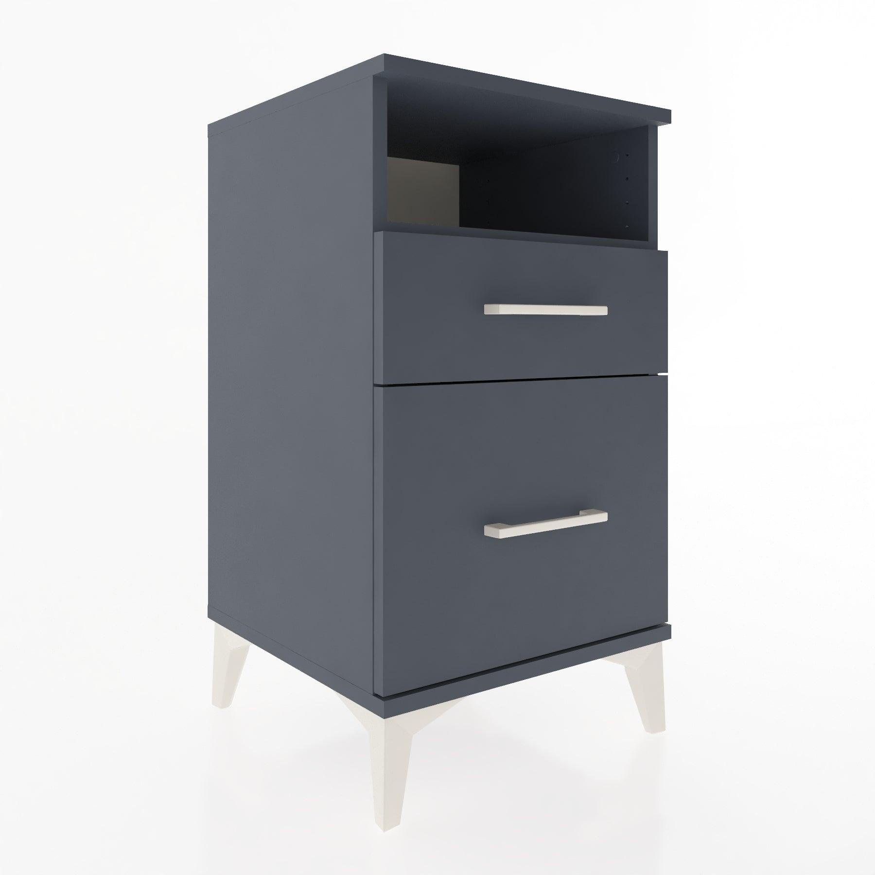 Woodntry Modular Nightstand Anthracite 44x44x68 cm with Drawers and Shelves CR11-2