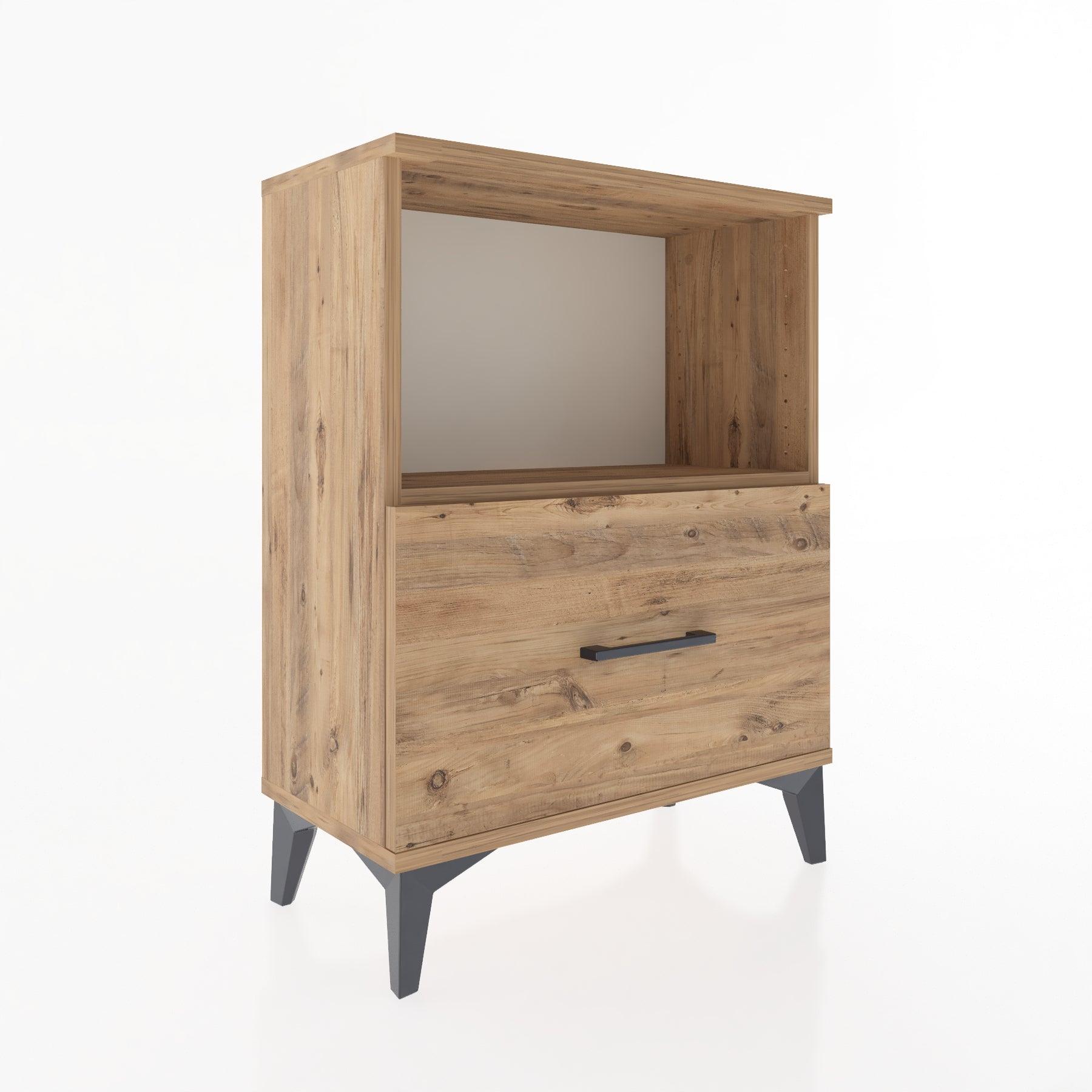 Woodntry Modular Nightstand Pine 60x30x68 cm with Drawers and Shelves CR11-3
