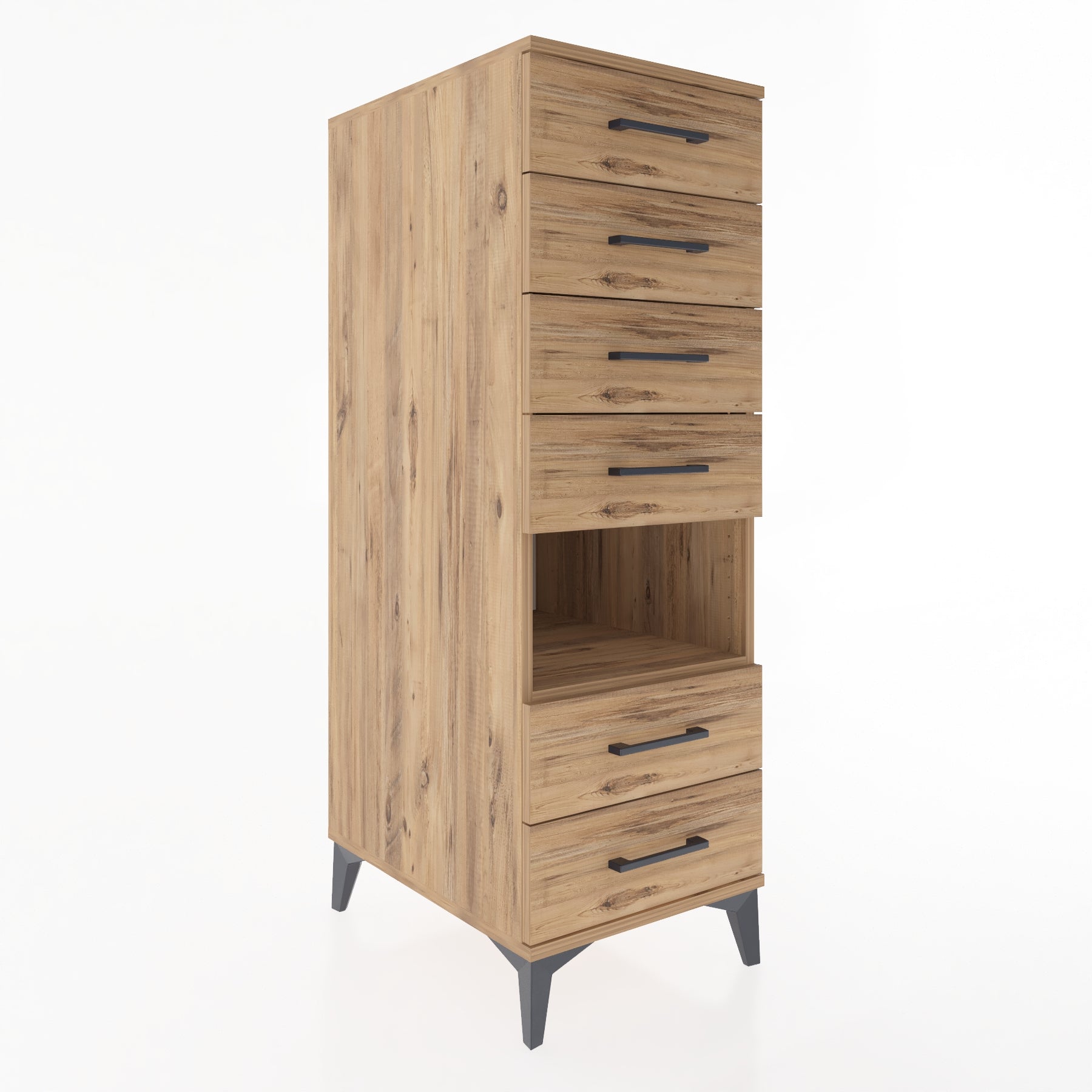 Woodntry Modular Cabinet Pine 44x59x122 cm with Drawers and Shelves CR61-3