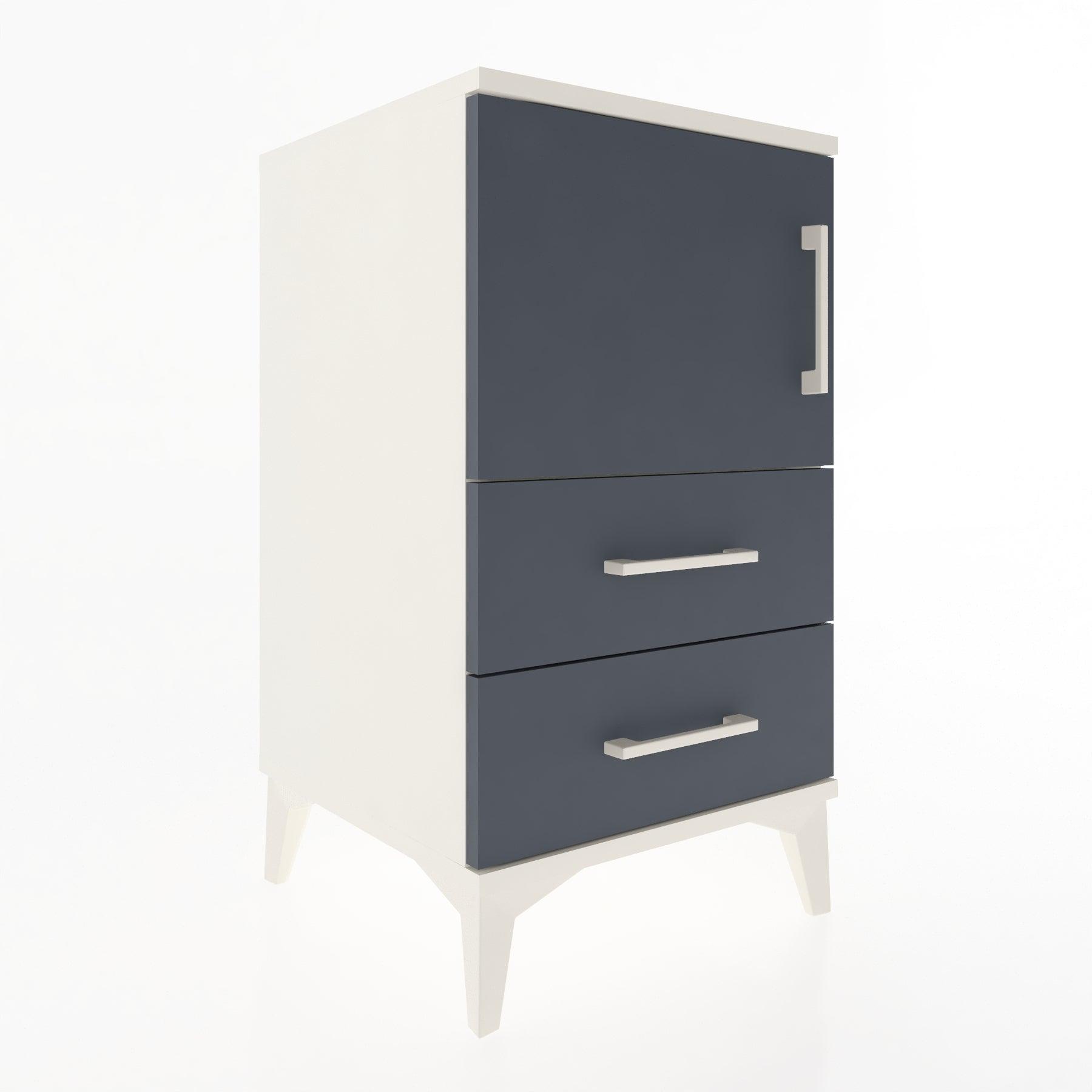 Woodntry Modular Nightstand Moonstone 44x44x68 cm with Cover and Drawer KC12-1