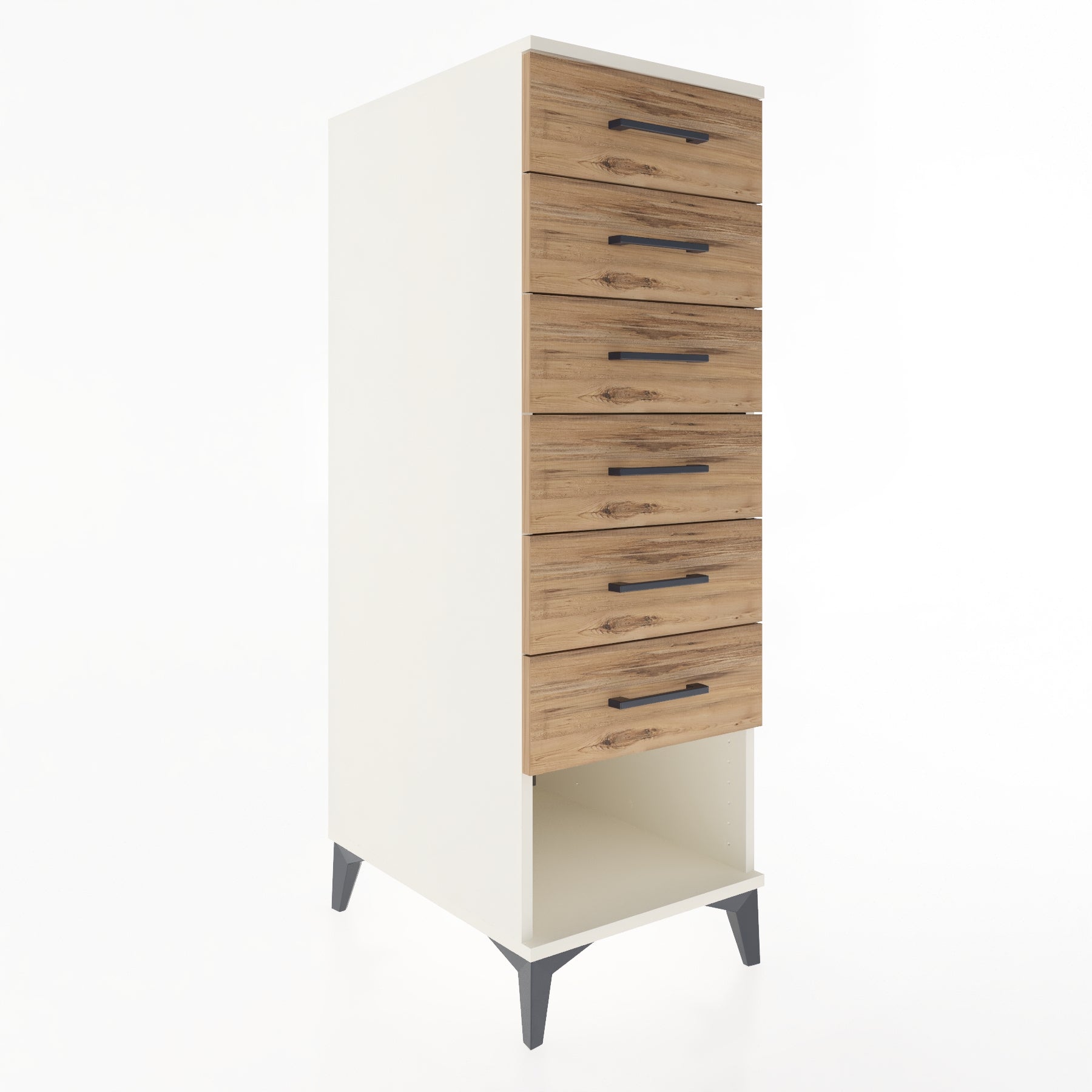 Woodntry Modular Cabinet Moonstone 44x59x122 cm with Drawers and Shelves CR62-1