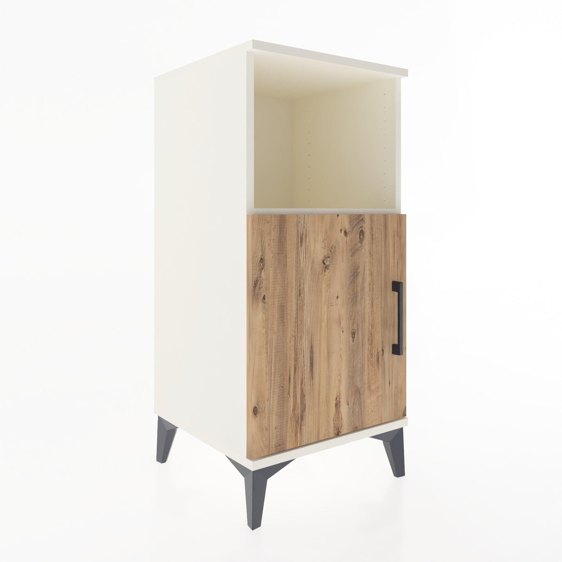 Woodntry Modular Nightstand Moonstone 44x44x84 cm with Cover and Shelf KR34-1