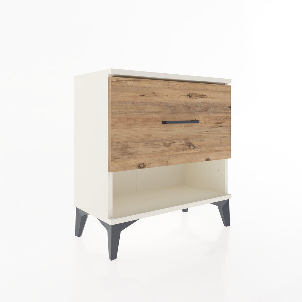 Woodntry Modular Nightstand Moonstone 60x30x52 cm with Drawer and Shelf CR12-1