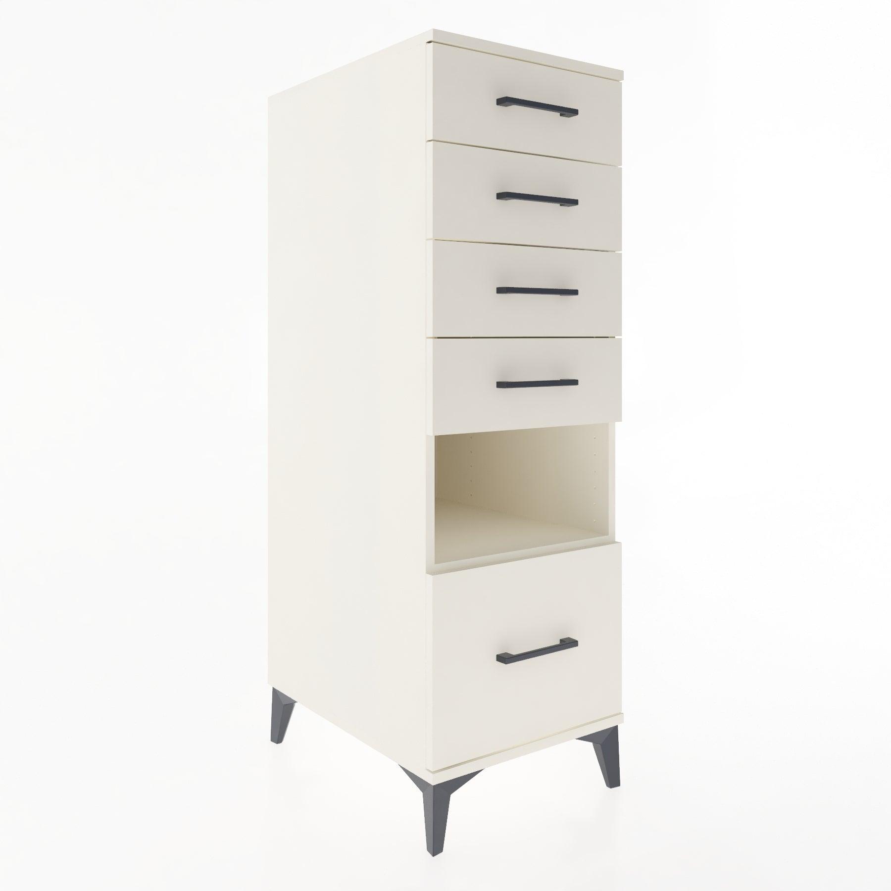 Woodntry Modular Cabinet Moonstone 44x30x122 cm with Drawers and Shelves CR12-1