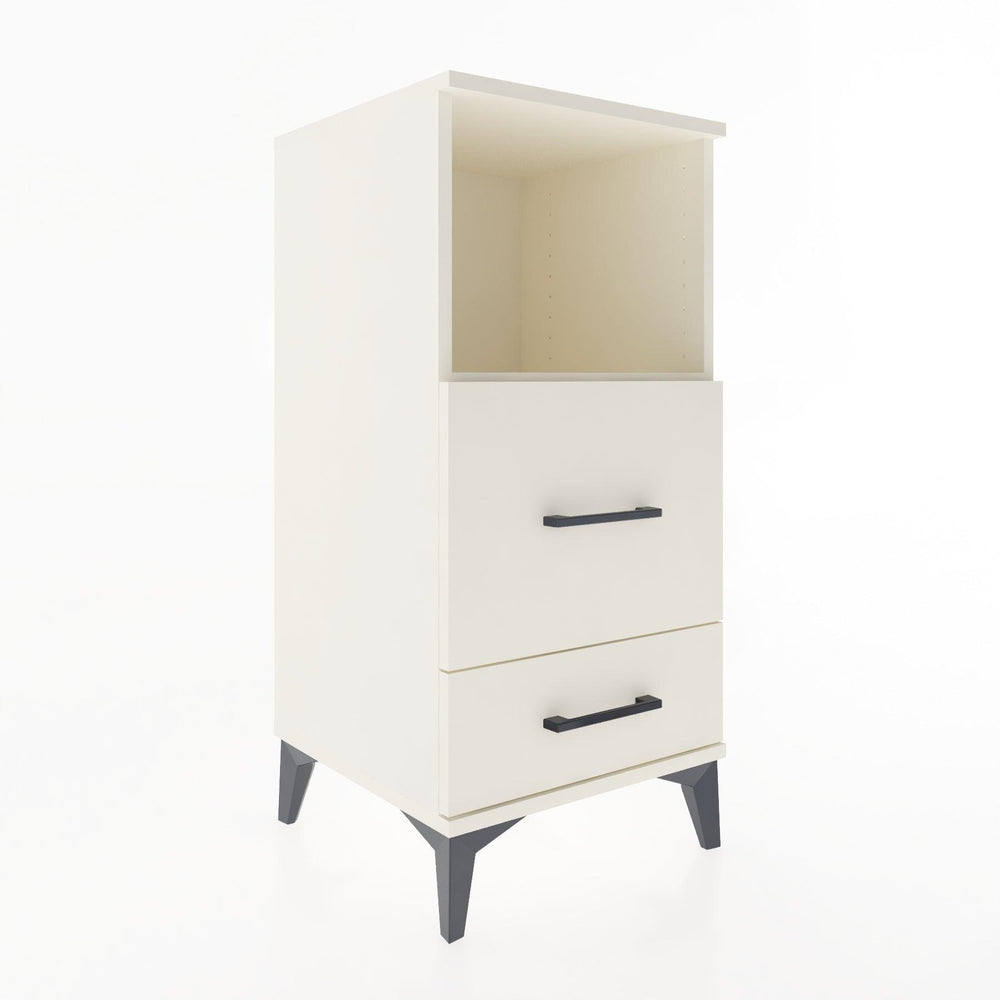 Woodntry Modular Nightstand Moonstone 44x44x84 cm with Drawer and Shelf CR12-1