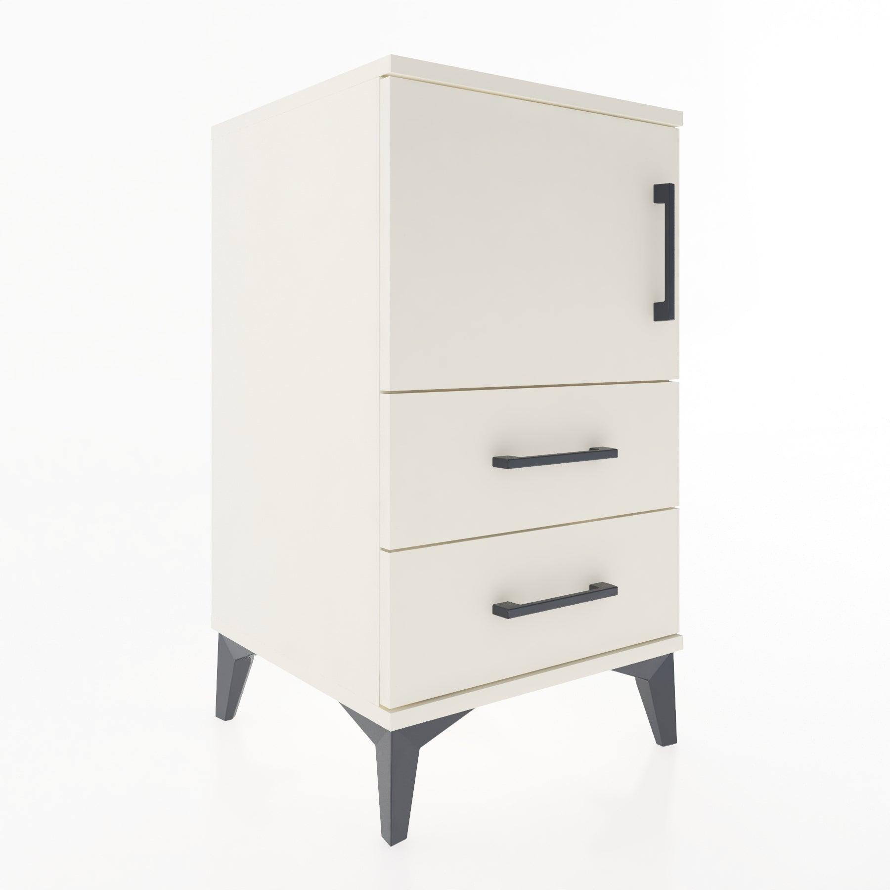 Woodntry Modular Nightstand Moonstone 44x44x68 cm with Cover and Drawer KC12-1