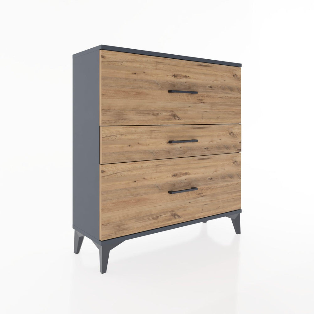 Woodntry Modüler Şifonyer Antrasit 88x30x84 cm Çekmeceli C12-2