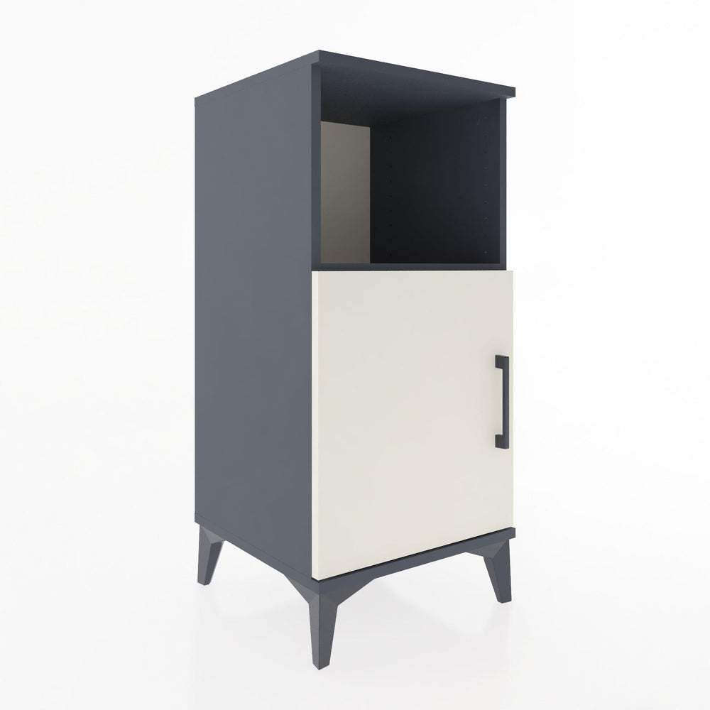 Woodntry Modular Nightstand Anthracite 44x44x84 cm with Cover and Shelf KR34-2