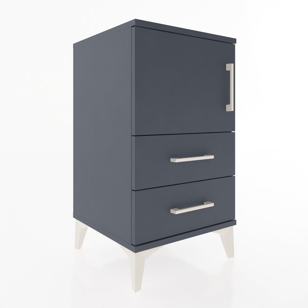Woodntry Modular Nightstand Anthracite 44x44x68 cm with Cover and Drawer KC12-2