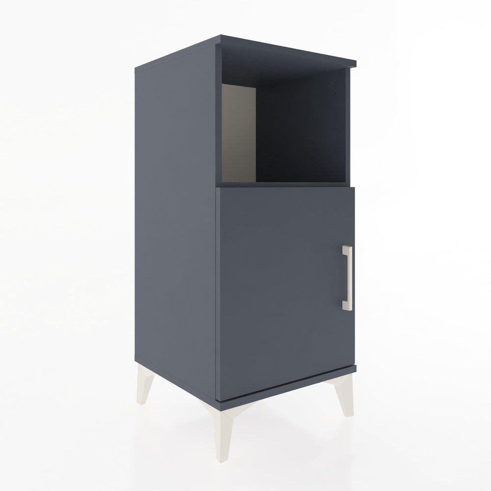 Woodntry Modular Nightstand Anthracite 44x44x84 cm with Cover and Shelf KR34-2