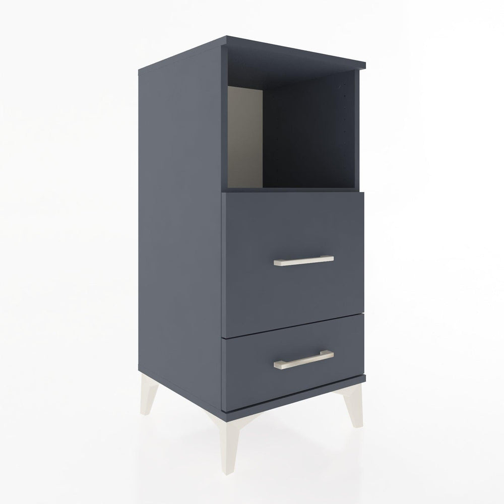 Woodntry Modular Nightstand Anthracite 44x44x84 cm with Drawers and Shelves CR12-2