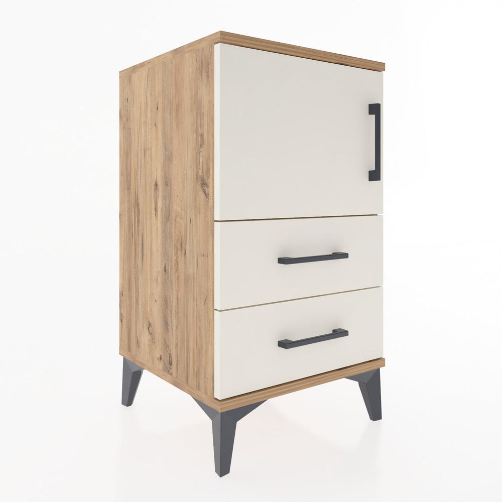 Woodntry Modular Nightstand Pine 44x44x68 cm with Cover and Drawer KC12-3