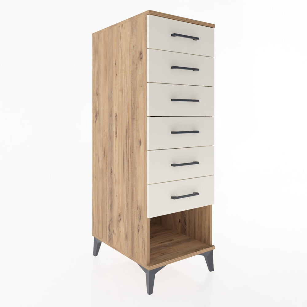 Woodntry Modular Cabinet Pine 44x30x122 cm with Doors and Drawers KC62-3
