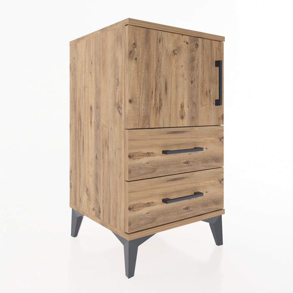 Woodntry Modular Nightstand Pine 44x44x68 cm with Cover and Drawer KC12-3