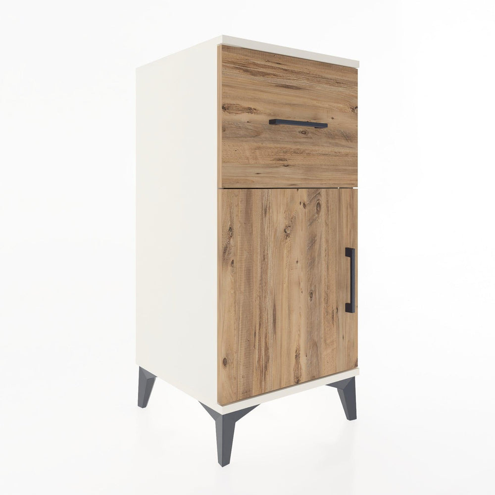 Woodntry Modular Nightstand Moonstone 44x44x84 cm with Cover and Drawer KC35-1
