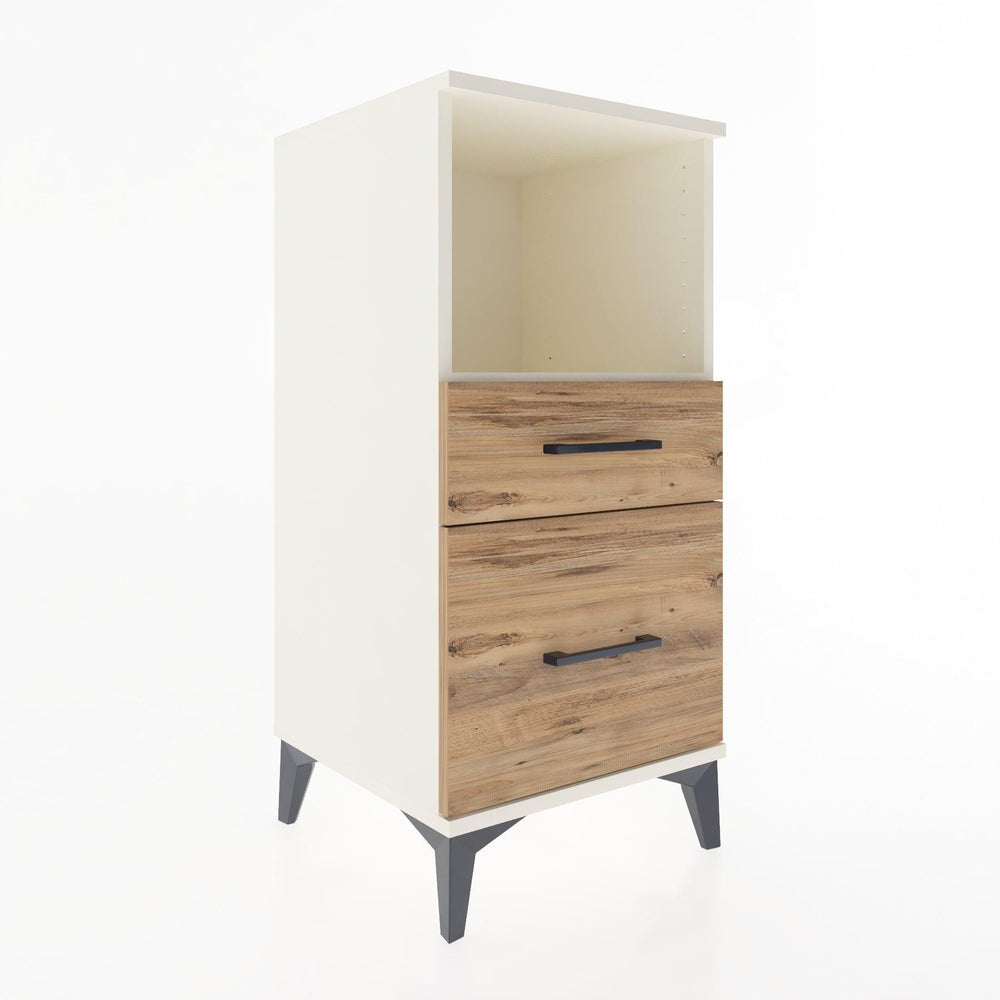 Woodntry Modular Nightstand Moonstone 44x44x84 cm with Drawer and Shelf CR13-1