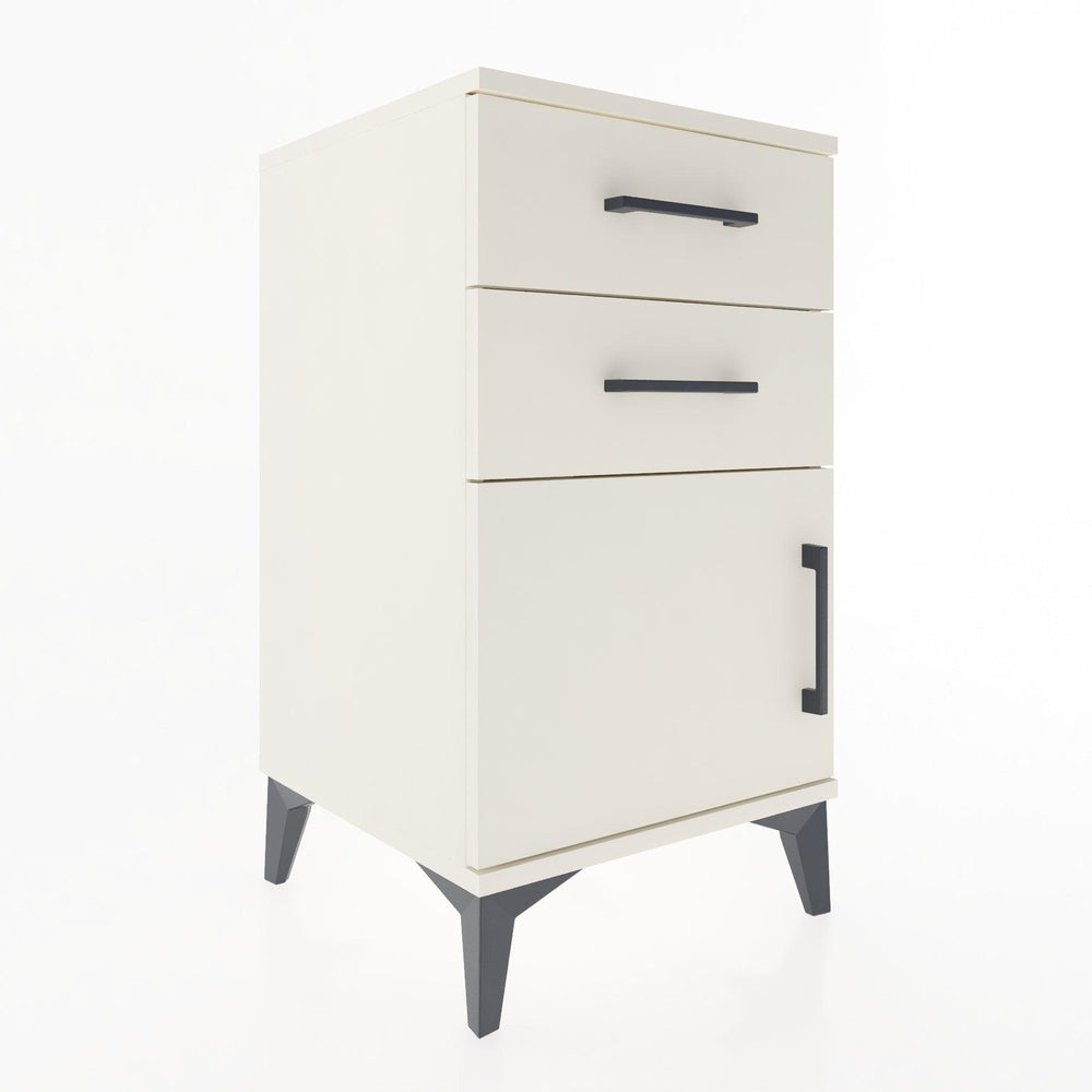 Woodntry Modular Nightstand Moonstone 44x44x68 cm with Cover and Drawer KC13-1
