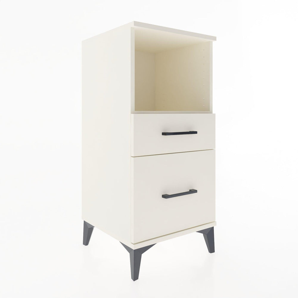 Woodntry Modular Nightstand Moonstone 44x44x84 cm with Drawer and Shelf CR13-1