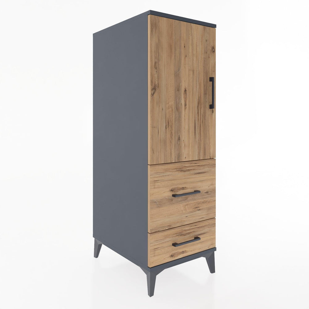 Woodntry Modular Cabinet Anthracite 44x59x122 cm with Doors and Drawers KC113-2