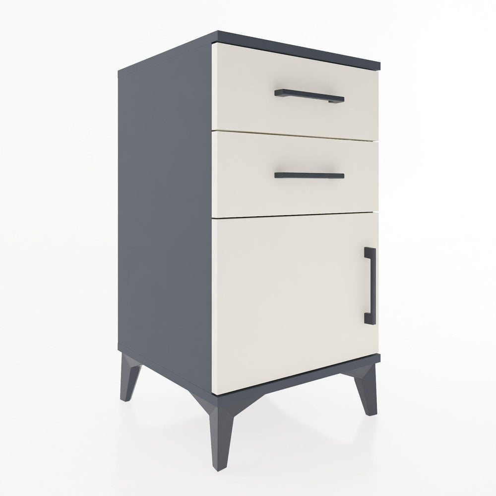 Woodntry Modular Nightstand Anthracite 44x44x68 cm with Cover and Drawer KC13-2