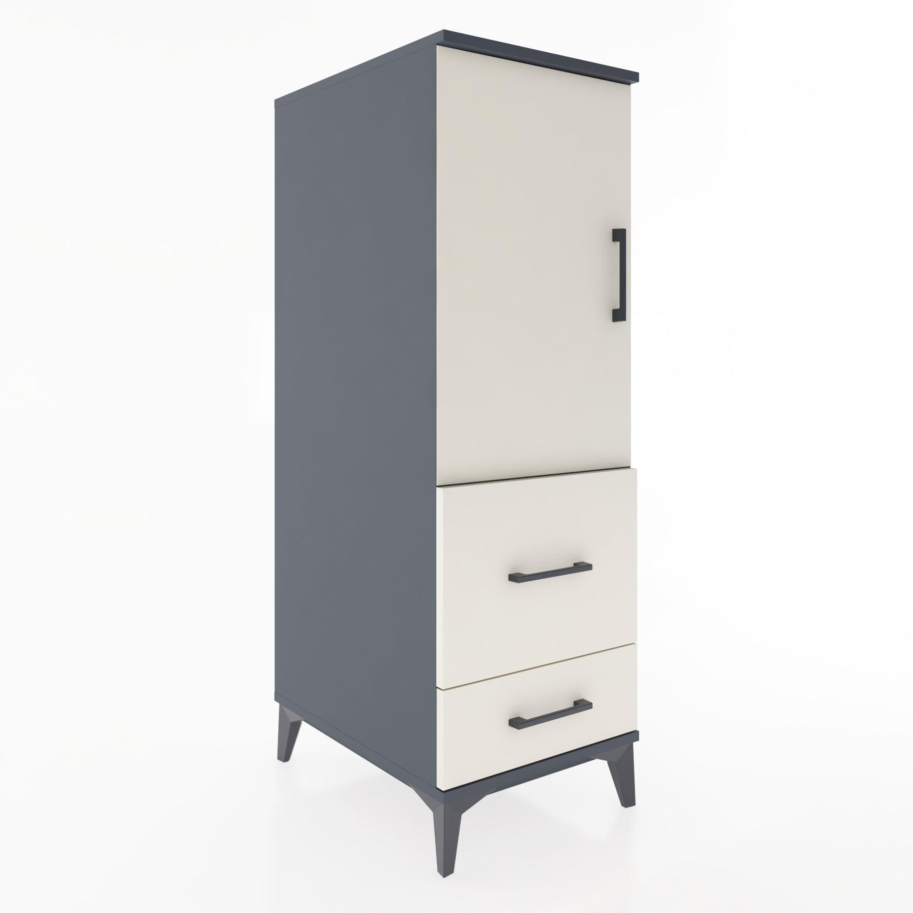 Woodntry Modular Cabinet Anthracite 44x30x122 cm with Doors and Drawers KC13-2