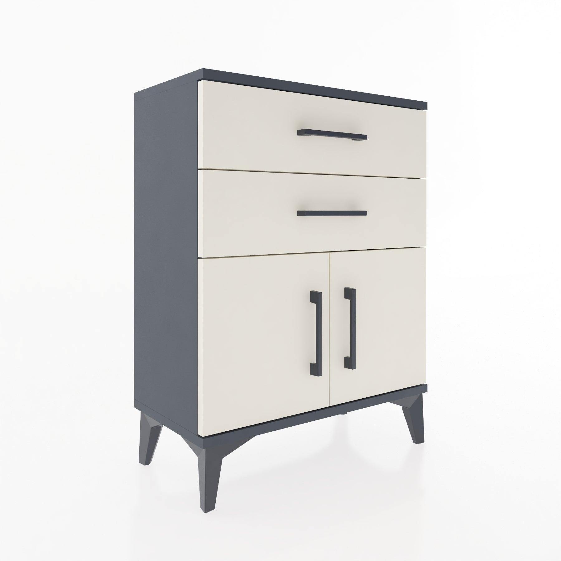 Woodntry Modular Nightstand Anthracite 60x30x68 cm with Cover and Drawer KC13-2