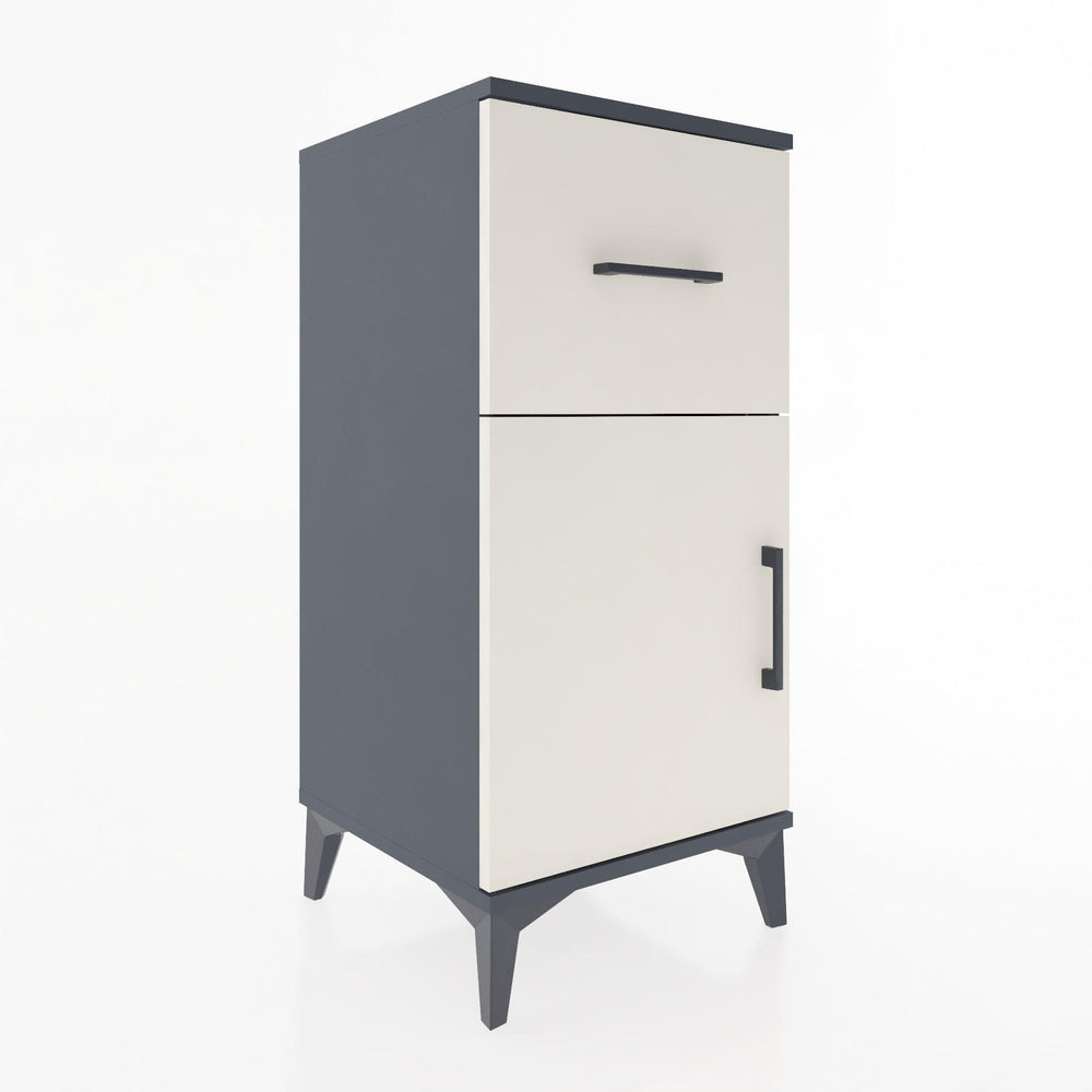 Woodntry Modular Nightstand Anthracite 44x44x84 cm with Cover and Drawer KC35-2