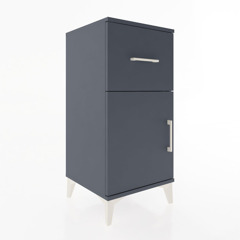 Woodntry Modular Nightstand Anthracite 44x44x84 cm with Cover and Drawer KC35-2