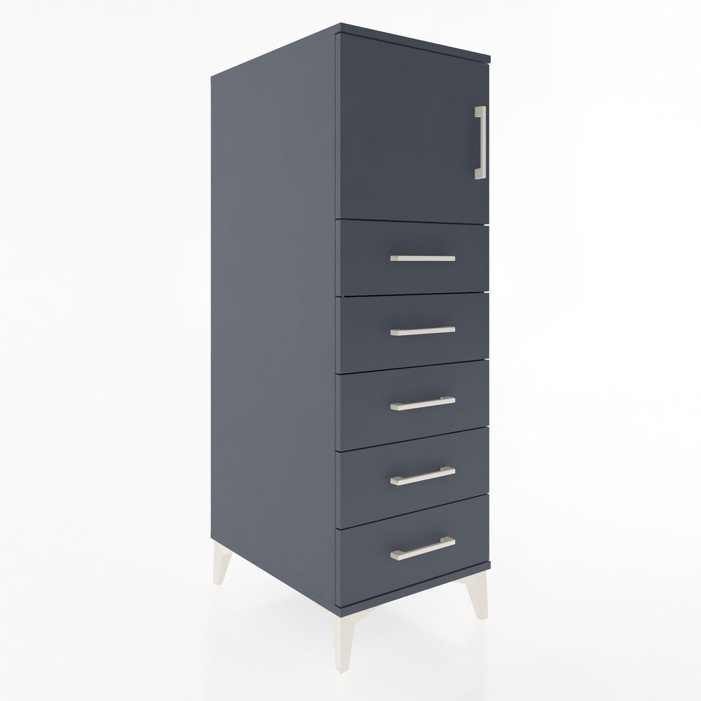 Woodntry Modular Cabinet Anthracite 44x30x122 cm with Doors and Drawers KC63-2