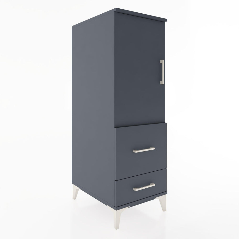 Woodntry Modüler Dolap Antrasit 44x59x122 cm Kapaklı ve Çekmeceli KC13-2