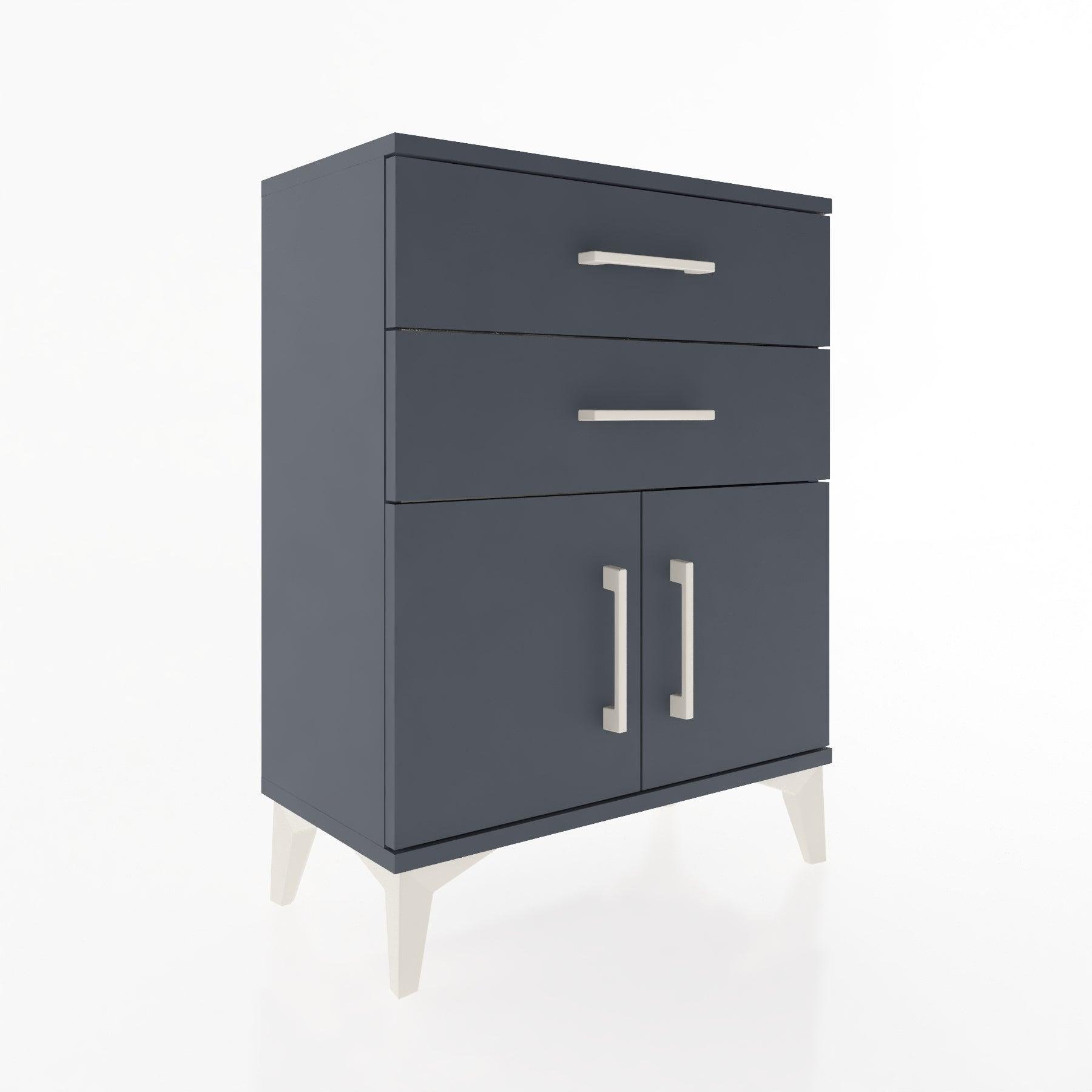 Woodntry Modular Nightstand Anthracite 60x30x68 cm with Cover and Drawer KC13-2
