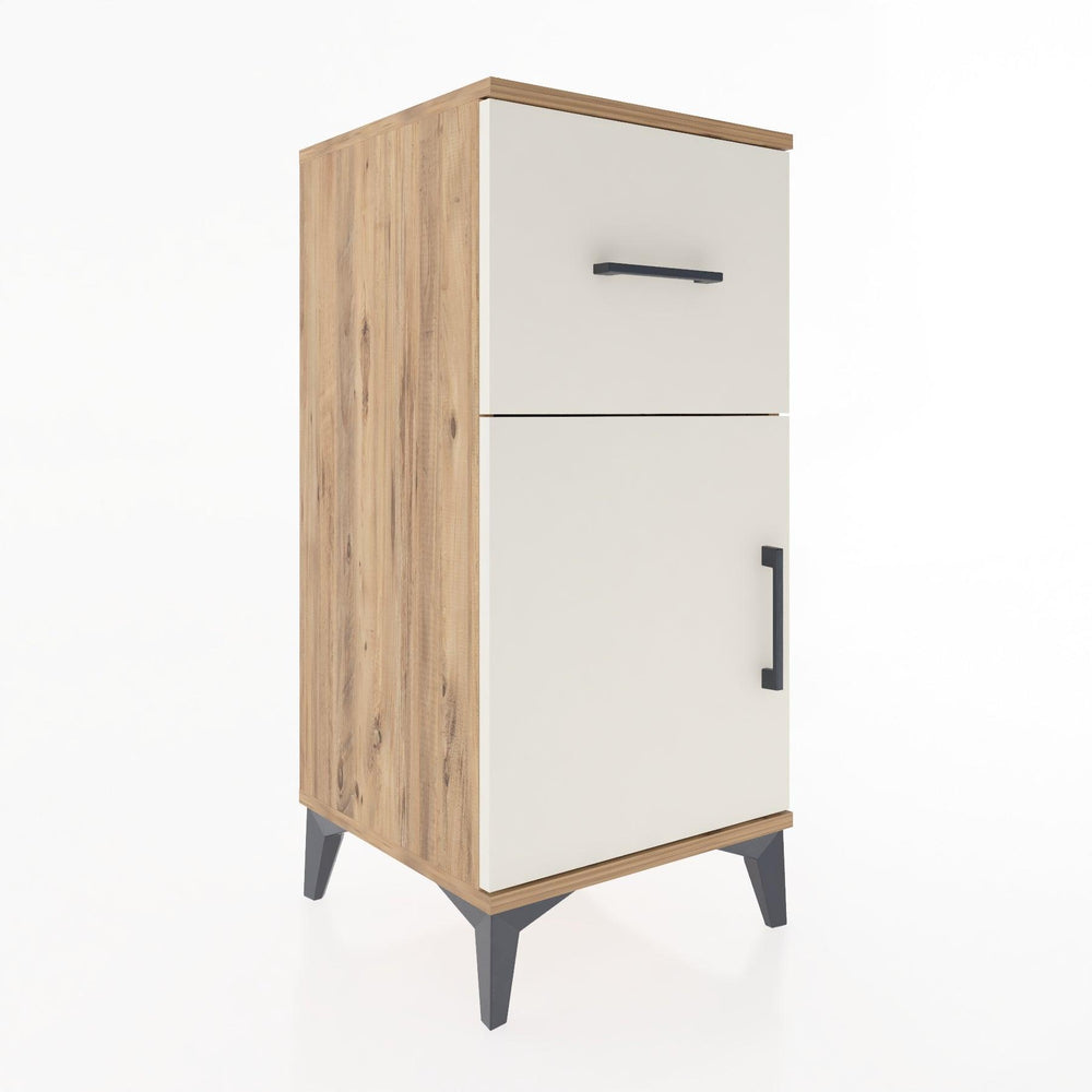 Woodntry Modular Nightstand Pine 44x44x84 cm with Cover and Drawer KC35-3