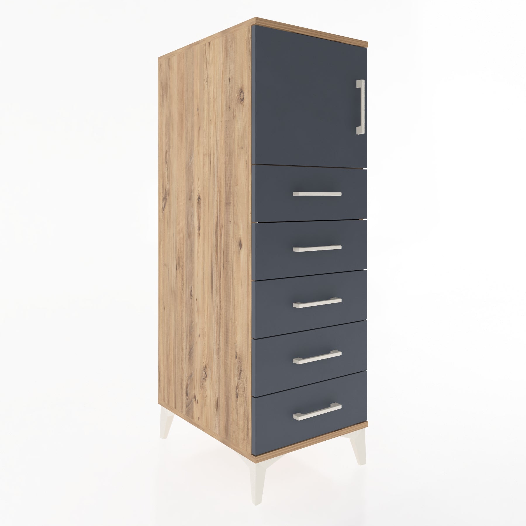 Woodntry Modular Cabinet Pine 44x59x122 cm with Doors and Drawers KC63-3