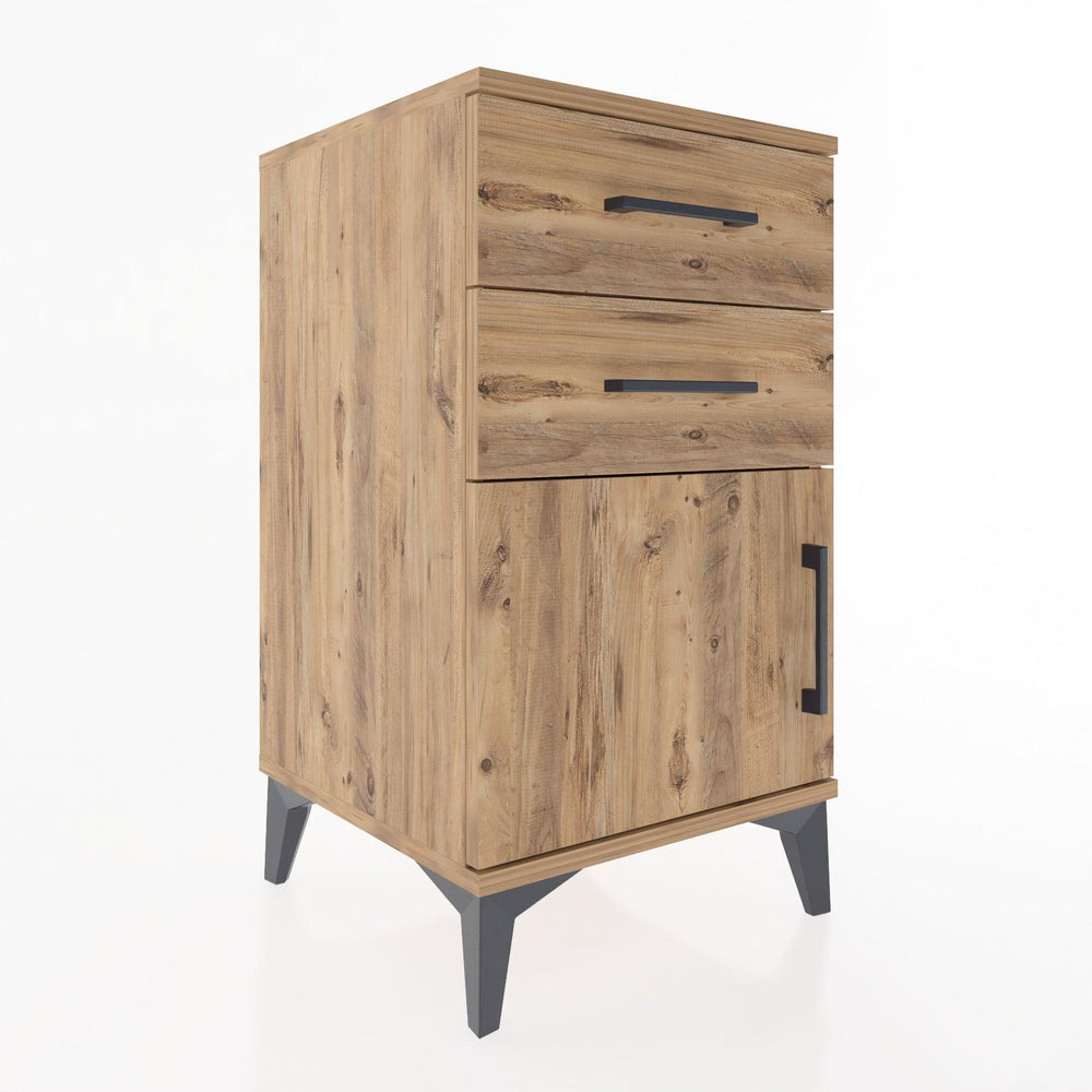 Woodntry Modular Nightstand Pine 44x44x68 cm with Cover and Drawer KC13-3