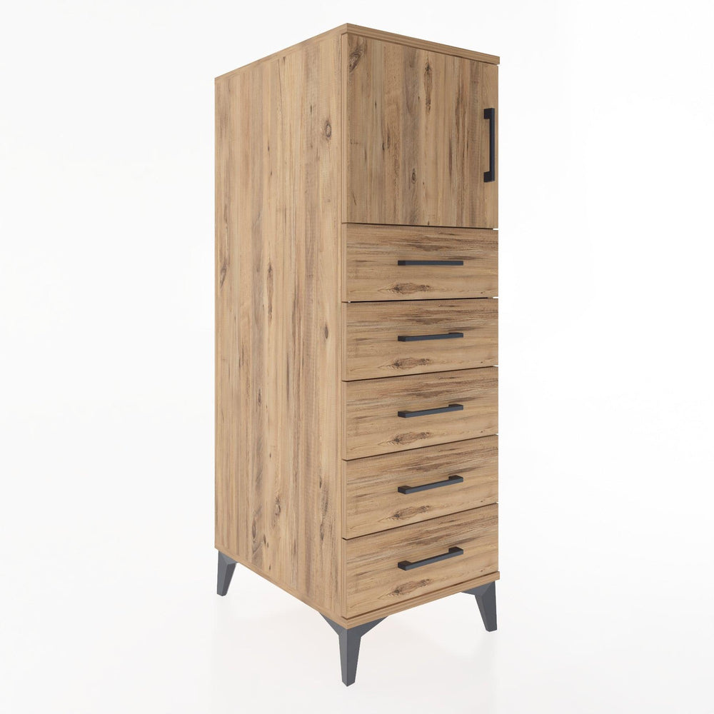 Woodntry Modular Cabinet Pine 44x30x122 cm with Doors and Drawers KC63-3